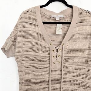 NWT Boston Proper Knit Lace Up Sweater Top, XS